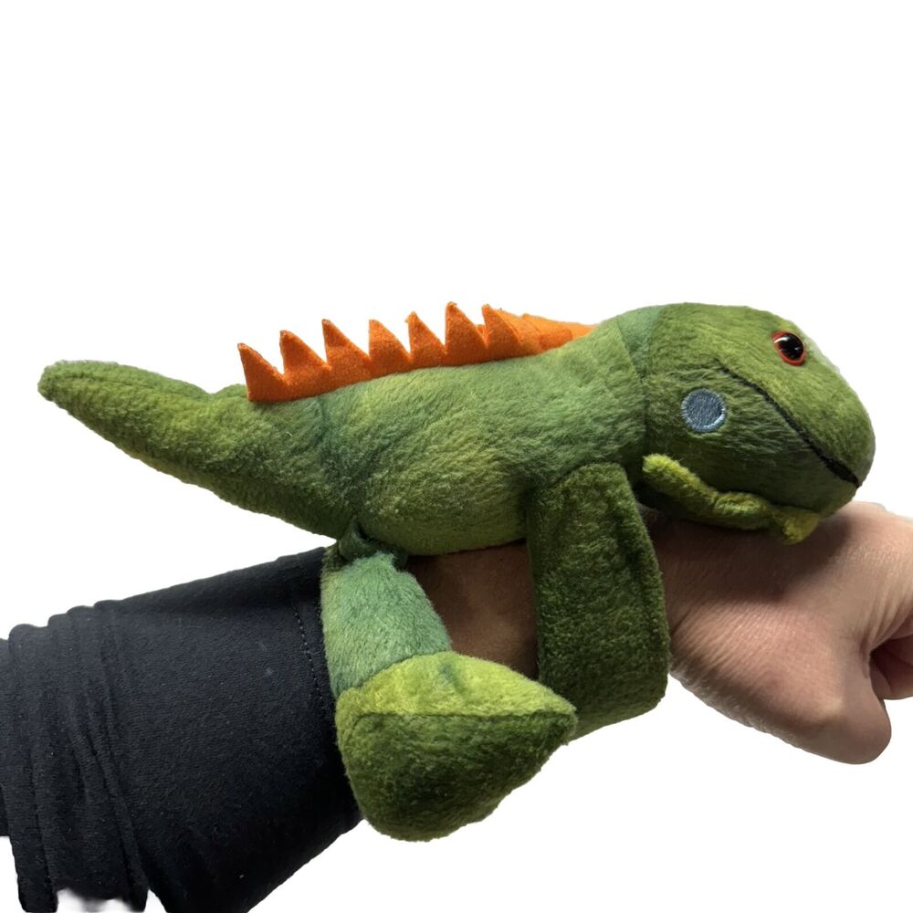 Wild Republic Huggers Iguana Plush Slap Bracelet 8" Green Lizard Stuffed Animal